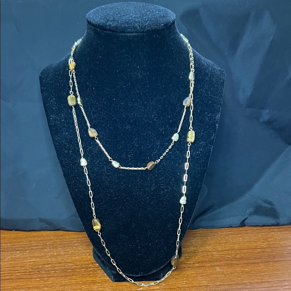Panacea Cache Gold and Brown Necklace